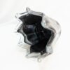 vintage murano pulled art glass black and gold sparkle vase