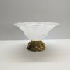 murano fruit pedestal white swirl bowl