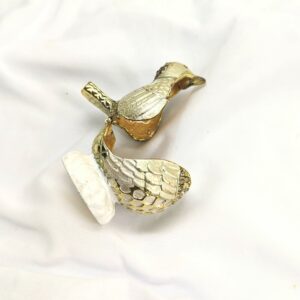 cream gold jeweled enamel bird trinket