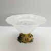 murano fruit pedestal white swirl bowl
