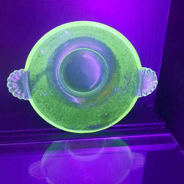 small green depression uranium bowl
