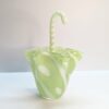 murano lime green opalescent umbrella vase