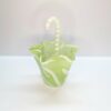 murano lime green opalescent umbrella vase