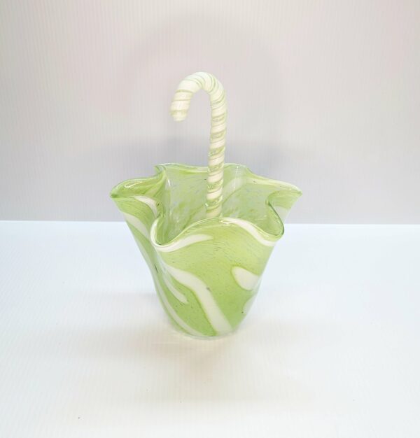 murano lime green opalescent umbrella vase