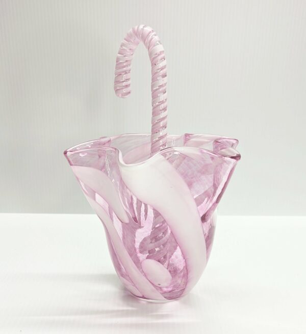 unique pink and white candy cane handle umbrella vase