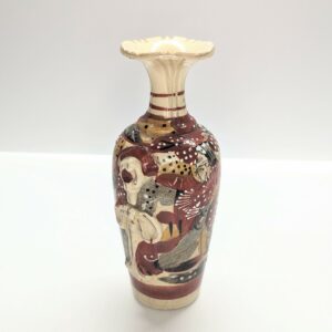 japanese satsuma moriage samurai vase