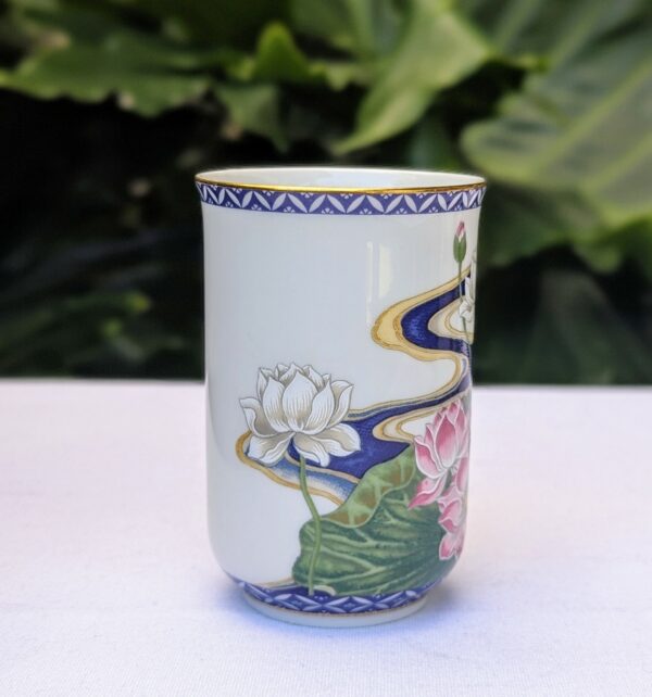 franklin mint july sake lotus flower teacup