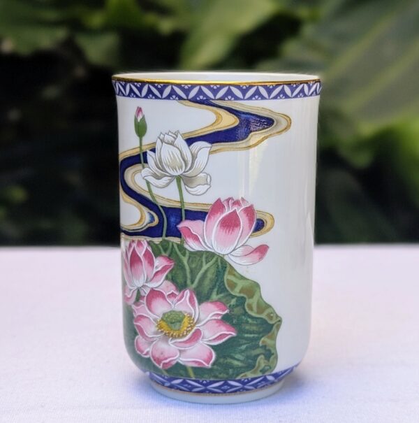 franklin mint july sake lotus flower teacup