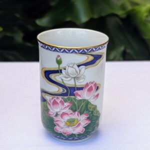 franklin mint july sake lotus flower teacup
