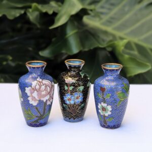 cloisonne miniature vases