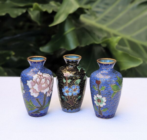 cloisonne miniature vases