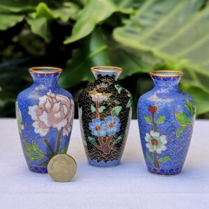 cloisonne miniature vases