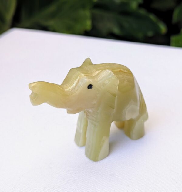 hand carved stone elephant figurine