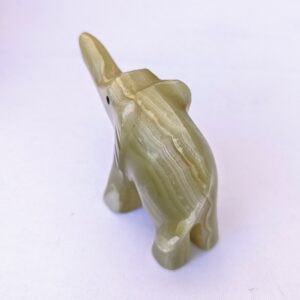 hand carved stone elephant figurine