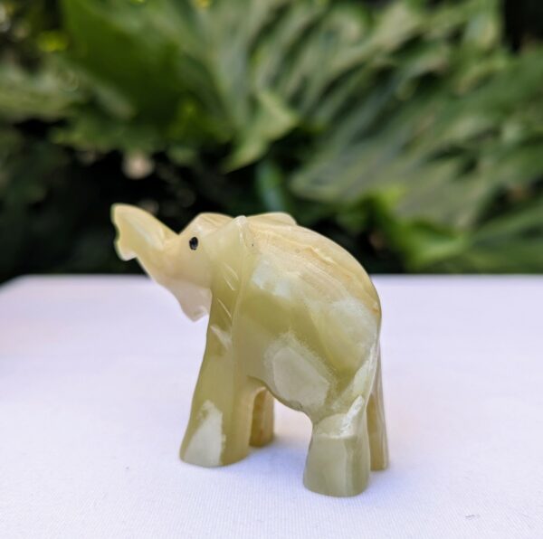 hand carved stone elephant figurine