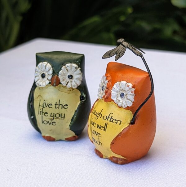 pair of owl ornaments