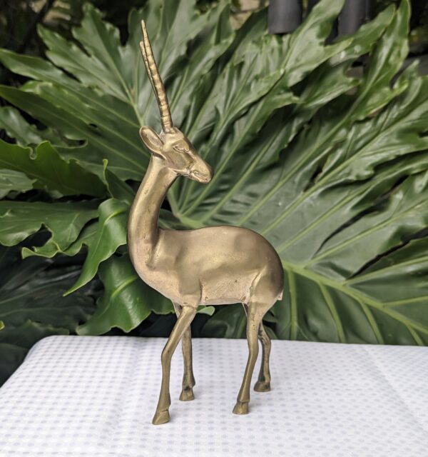 vintage brass antelope sculpture