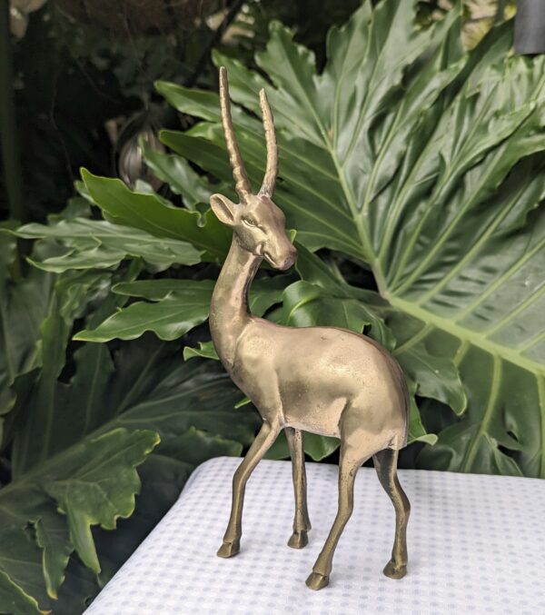 vintage brass antelope sculpture