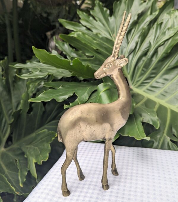 vintage brass antelope sculpture