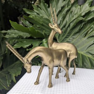 vintage brass antelope sculpture