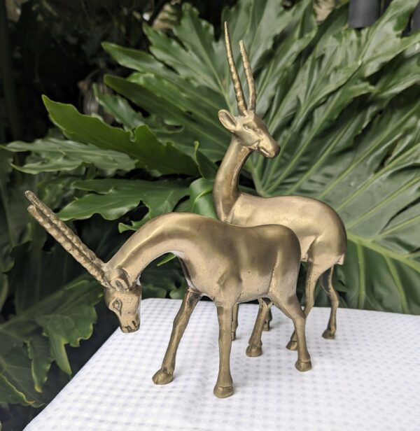 vintage brass antelope sculpture