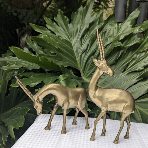 vintage brass antelope sculpture