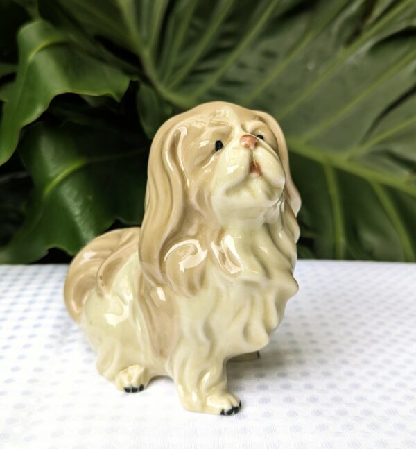 vintage english pekingese dog statue