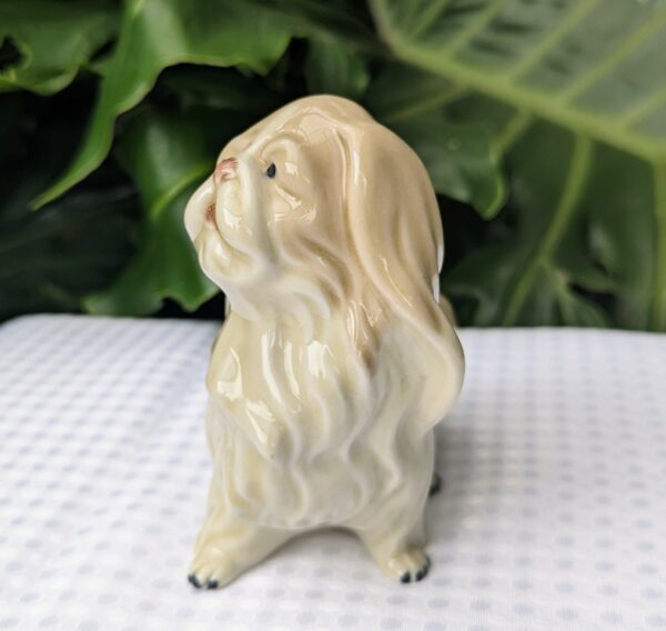 vintage english pekingese dog statue