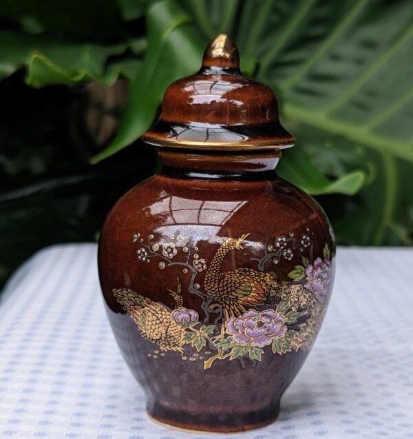 japanese brown glaze ginger jar