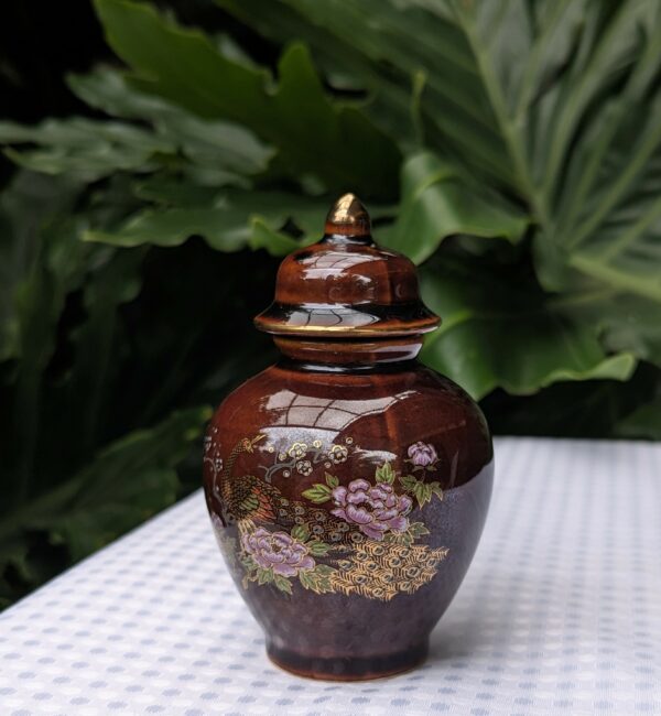 japanese brown glaze ginger jar