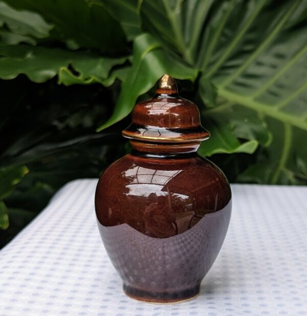 japanese brown glaze ginger jar