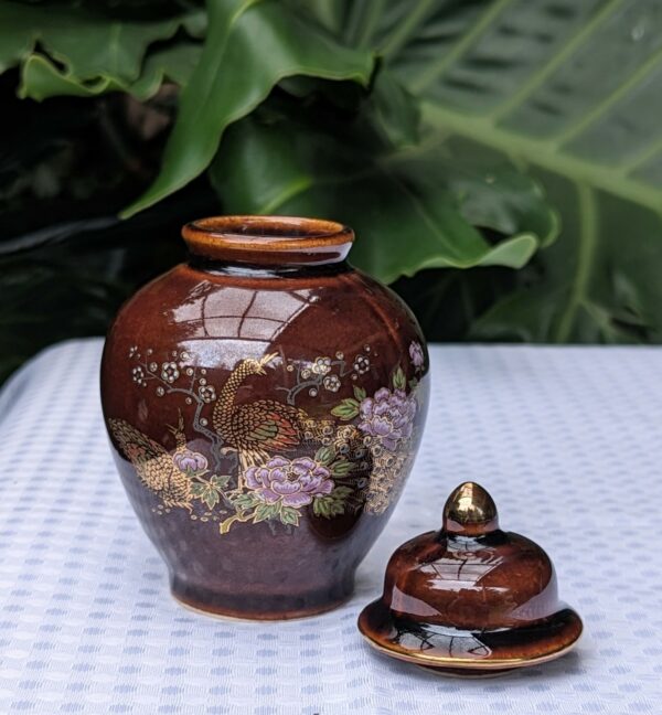 japanese brown glaze ginger jar