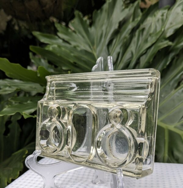 vintage crown crystal glass desk inkwell