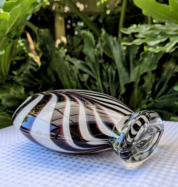 mcm art glass zebra vase