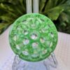 vintage green depression glass 4" flower frog