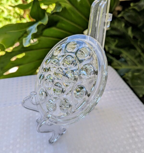 vintage depression clear glass frog