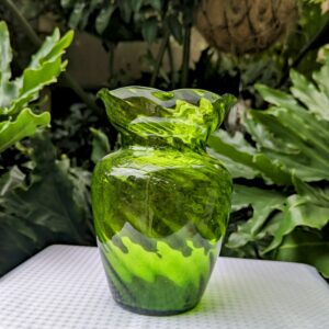 lime green swirl vase