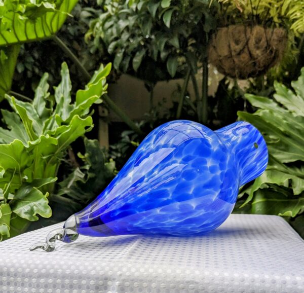 unique mottled blue teardrop light shade