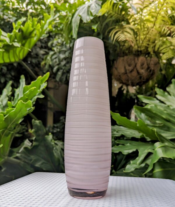 pale pink machine cut vase