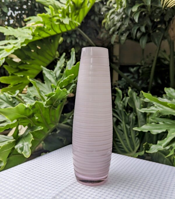 pale pink machine cut vase