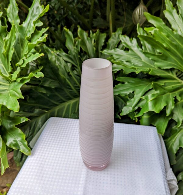 pale pink machine cut vase