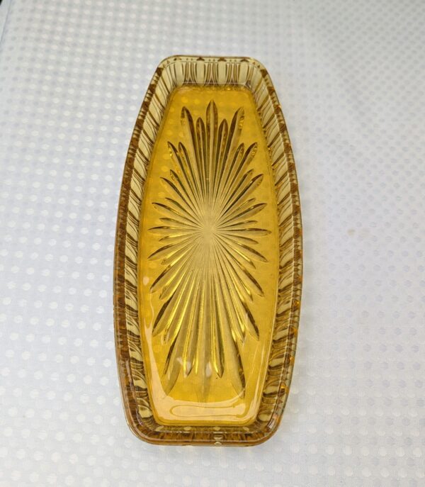 australian crown crystal amber sandwich plate